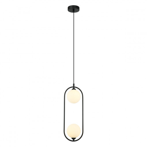 Pendul Lupus 2xG9 metal/sticla negru/alb Italux