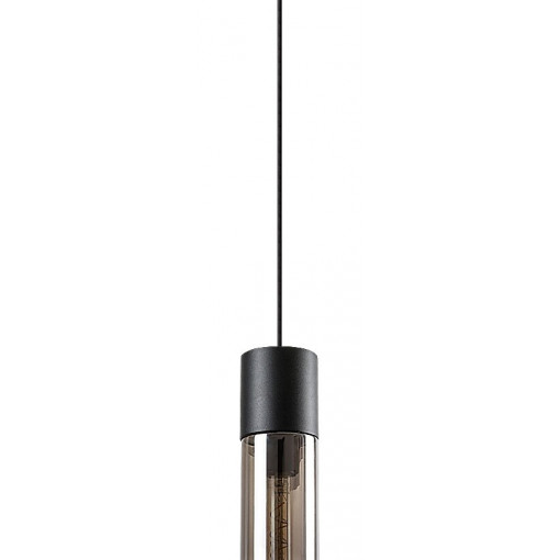 Pendul Ronno 1xE27 metal/sticla negru/fumuriu Rabalux