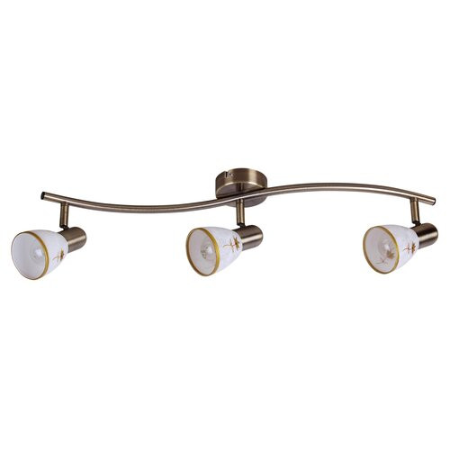 Spot bara Art flower 3xE14 metal/sticla bronz/alb Rabalux