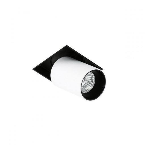 Spot incastrat Novum Trimless Single 3000K LED 12W 810 lumeni metal alb/negru Italux
