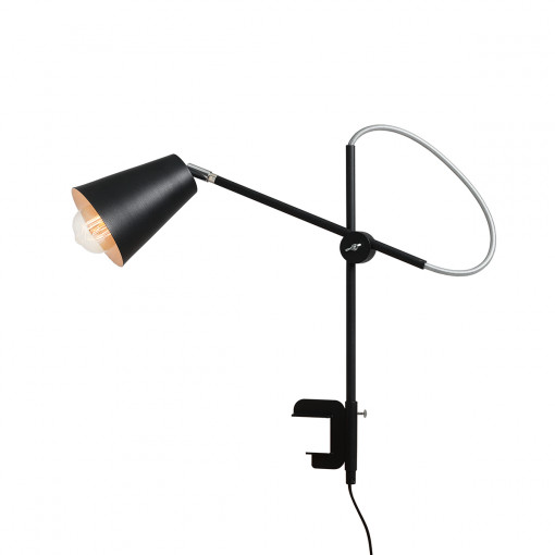 Veioza Arte U 1xE27 metal negru Aldex