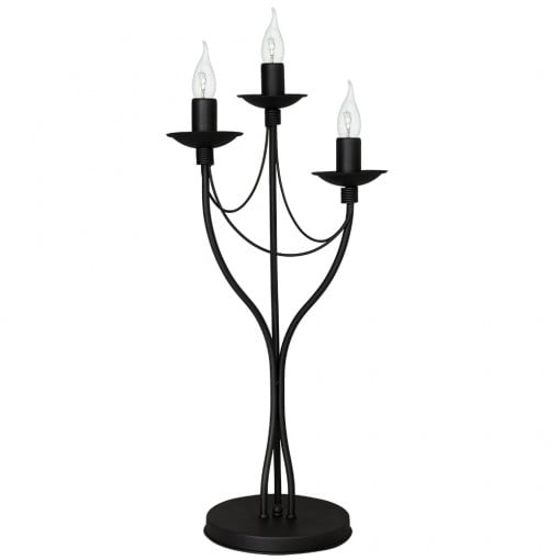 Veioza Roza 3xE14 metal negru Aldex