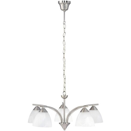 Candelabru Tristan 5xE14 metal/sticla nichel/alb Rabalux RBL7205