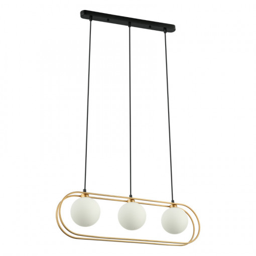 Lustra Grosetta 3xG9 metal/sticla auriu/negru Italux