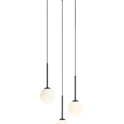 Pendul Bosso 3xE14 metal/sticla negru Aldex