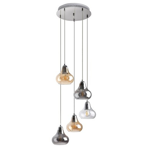 Pendul Jezabel 5xE27 metal/sticla crom Rabalux