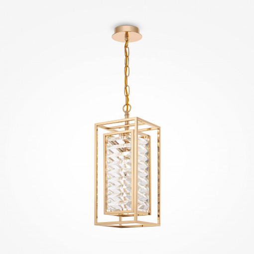 Pendul Tening 1xE14 metal/cristal auriu Maytoni