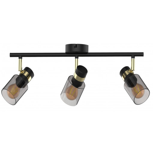 Plafoniera Asti 3xE14 metal/sticla negru/auriu Zuma Line