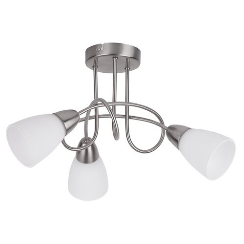 Plafoniera Polla 3xE14 metal/sticla nichel/alb Rabalux