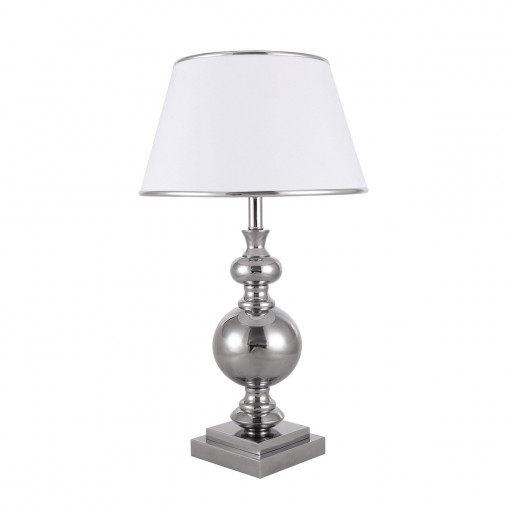Veioza Letto 1xE27 metal/sticla/textil crom Italux