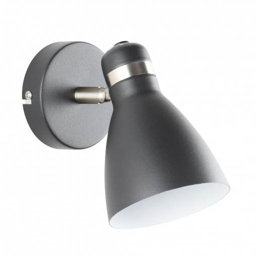 Aplica Delta 1xE27 metal negru/nichel/alb Zuma Line