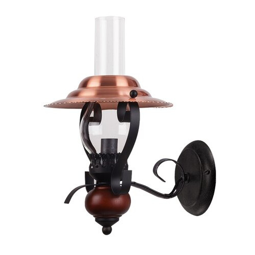 Aplica Enna 1xE14 metal/lemn/sticla negru Rabalux RBL7868