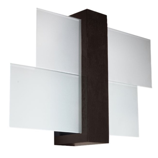 Aplica Feniks 1xE27 lemn/sticla wenge rectangular