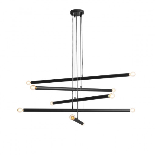 Candelabru Tubo 10xE14 metal negru Aldex