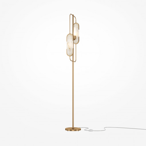 Lampadar Marmo 2xG9 metal/marmura auriu/alb Maytoni