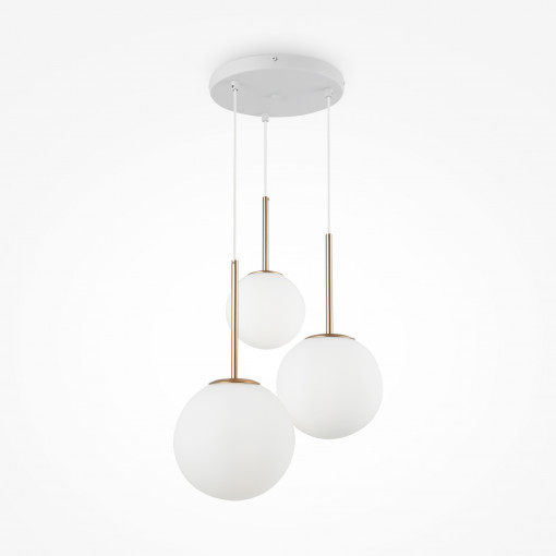 Lustra Basic form 3xE14 metal/sticla auriu/alb Maytoni