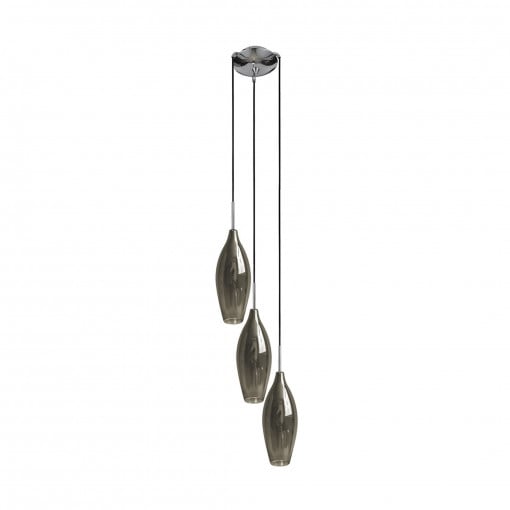 Lustra Champagne 3xE14 metal/sticla argintiu Zuma Line