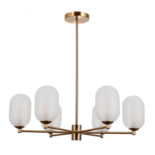 Lustra Perano 6xG9 metal/sticla bronz antichizat/alb Italux