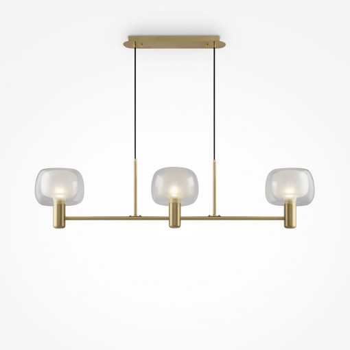 Lustra Vision 3xE14 metal/sticla auriu/transparent Maytoni