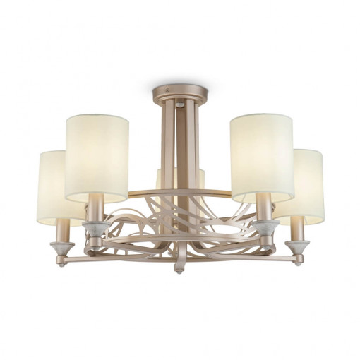 Lustra Vittoria 5xE14 metal/textil bronz/alb Maytoni