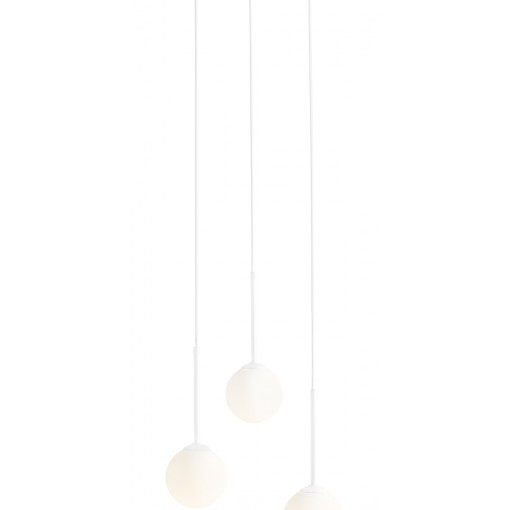 Pendul Bosso 3xE14 metal/sticla alb Aldex