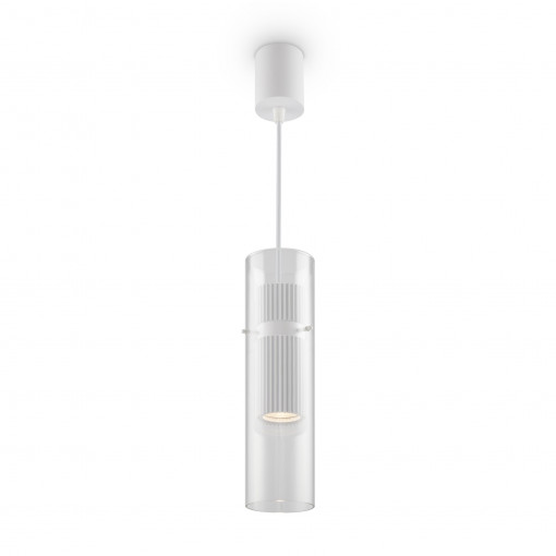Pendul Dynamics 1xGU10 metal/sticla alb/transparent Maytoni