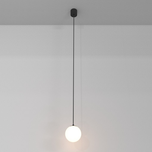 Pendul Luna 1xLED metal negru/alb