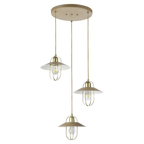 Pendul Nesrin 3xE27 metal auriu/bej Rabalux