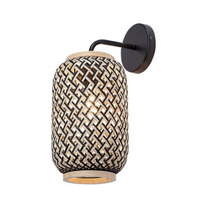 Aplica Adalla 1xE27 metal/ratan negru/multicolor Rabalux