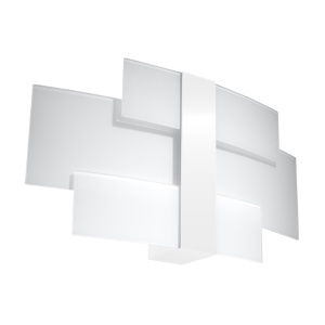 Aplica Celia 2xG9 metal/sticla alb rectangular