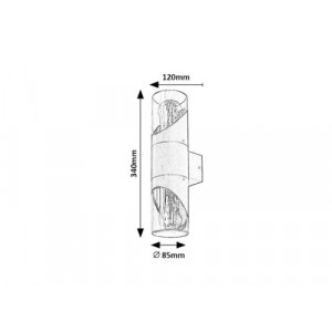 Aplica exterior Novigrad 2xE27 metal/acril negru Rabalux