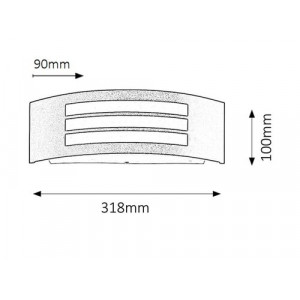 Aplica exterior Roma 1xE27 metal/acril negru/alb Rabalux