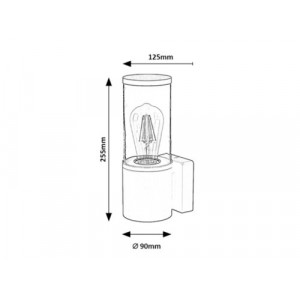Aplica exterior Wellington LED max 1x60W metal/acril negru/transparent Rabalux