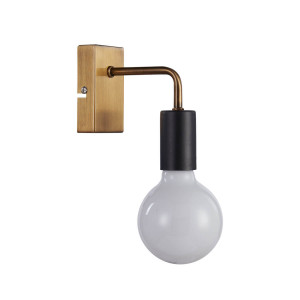 Aplica Irina 1xE27 metal negru mat/auriu Italux