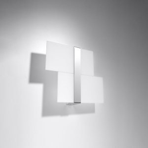 Aplica Massimo 2xG9 metal/sticla alb/crom rectangular - Img 2