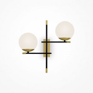 Aplica Nostalgia 2xE14 metal/sticla auriu mat/alb R Maytoni