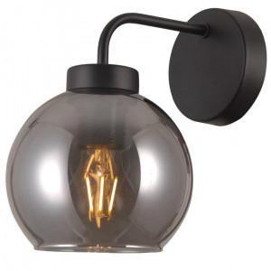 Aplica Poggi 1xE27 metal/sticla negru mat Italux