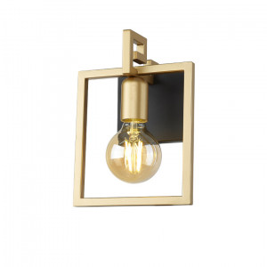 Aplica Primero 1xE27 metal auriu/negru mat Italux