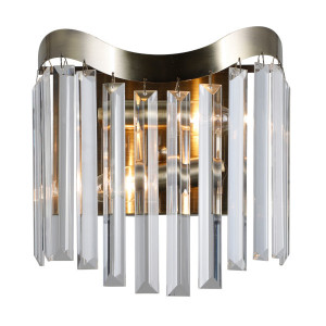 Aplica Sabriga 2xE14 metal/cristal bronz antichizat Italux