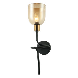 Aplica Servio 1xE14 metal/sticla negru/transparent Italux