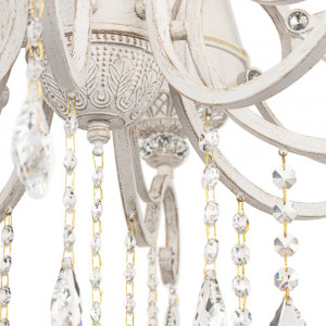 Candelabru Grace metal/textil/cristal alb/auriu Maytoni