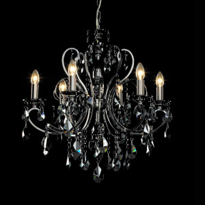 Candelabru Barocco Black 6xE14 metal/sticla negru Italux