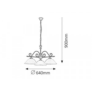 Candelabru Dorothea 3xE27 metal/sticla negru/alb Rabalux