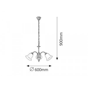 Candelabru Francesca 3xE14 metal/sticla bronz/alb Rabalux