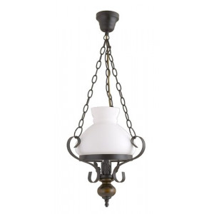 Candelabru Petronel 1xE27 metal/lemn/sticla negru/alb Rabalux
