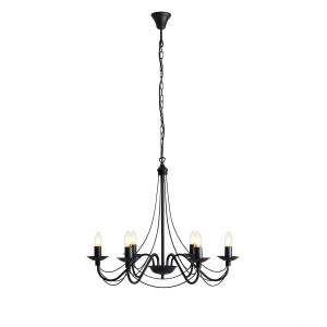 Candelabru Roza 6xE14 metal negru Aldex