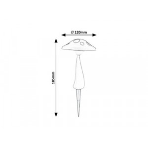 Lampa solara Funghetto LED 0.06W acril alb/rosu Rabalux