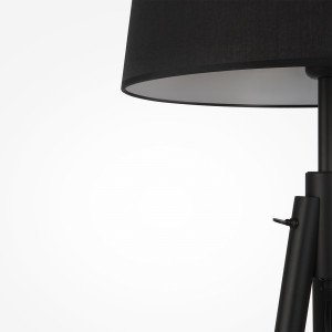 Lampadar Calvin 1xE27 metal/lemn/textil negru Maytoni