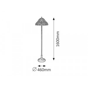 Lampadar Mirella 2xE27 metal/sticla bronz/multicolor Rabalux