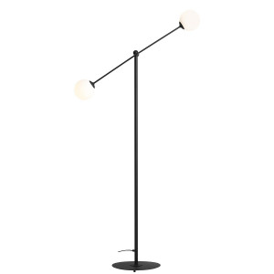 Lampadar Ohio 2xE14 metal/sticla negru Aldex